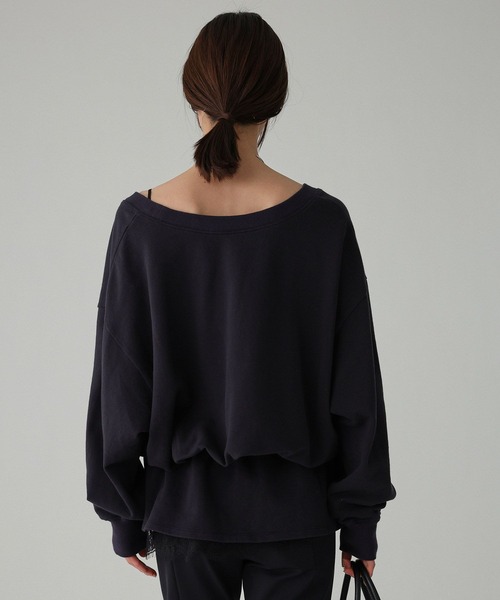 BABYLONE(バビロン)の「ドロストリラクシースウェット(スウェット・レディース・ネイビー/グレー/オフホワイト・フリー)」の18枚目の写真