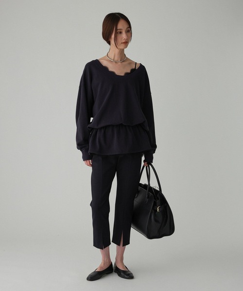 BABYLONE(バビロン)の「ドロストリラクシースウェット(スウェット・レディース・ネイビー/グレー/オフホワイト・フリー)」の19枚目の写真