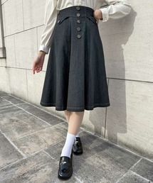 F i.n.t | ローズシーリング釦デニムフレアースカート(スカート)