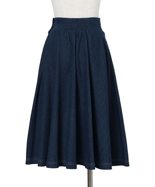 F i.n.t(フィント)の「ローズシーリング釦デニムフレアースカート(スカート・レディース・ブラック/インディゴブルー・FREE)」の17枚目の写真