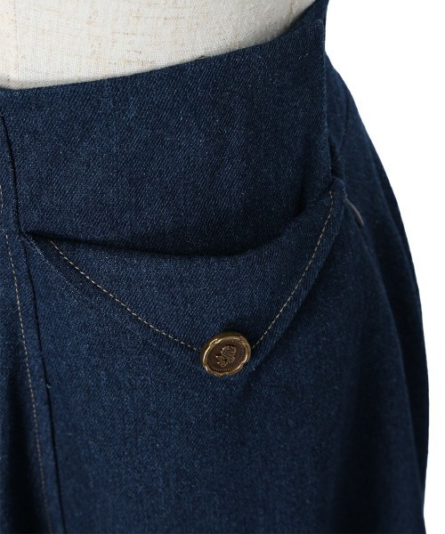 F i.n.t(フィント)の「ローズシーリング釦デニムフレアースカート(スカート・レディース・ブラック/インディゴブルー・FREE)」の20枚目の写真