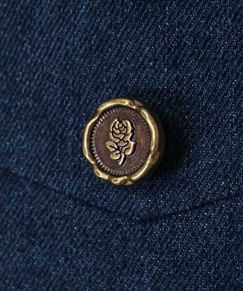 F i.n.t(フィント)の「ローズシーリング釦デニムフレアースカート(スカート・レディース・ブラック/インディゴブルー・FREE)」の21枚目の写真