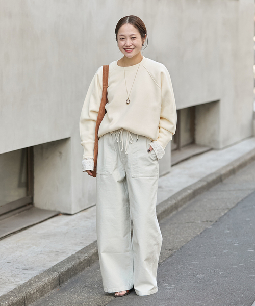 JOURNAL STANDARD(ジャーナルスタンダード)の「【洗える】スウェットライクニットプルオーバー(ニット/セーター・レディース・グレー/ブルー系その他/ホワイト・FREE)」の5枚目の写真