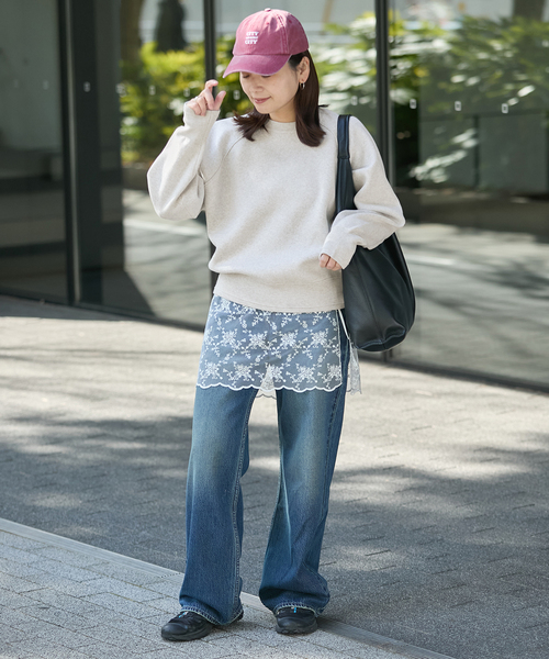 JOURNAL STANDARD(ジャーナルスタンダード)の「【洗える】スウェットライクニットプルオーバー(ニット/セーター・レディース・グレー/ブルー系その他/ホワイト・FREE)」の7枚目の写真