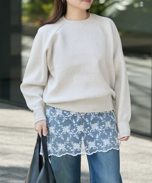 JOURNAL STANDARD(ジャーナルスタンダード)の「【洗える】スウェットライクニットプルオーバー(ニット/セーター・レディース・グレー/ブルー系その他/ホワイト・FREE)」の11枚目の写真