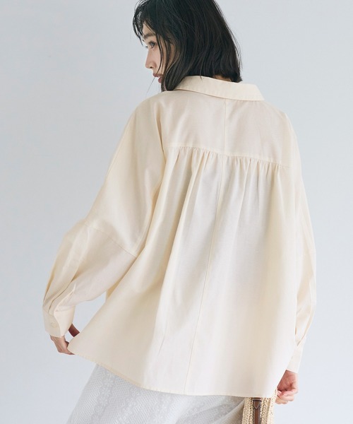 coca（coca）（コカ）の「オックスドルマンシャツ（シャツ/ブラウス・レディース・チャコール/ストライプ/アイボリー/ライトピンク・L/M）」の8枚目の写真