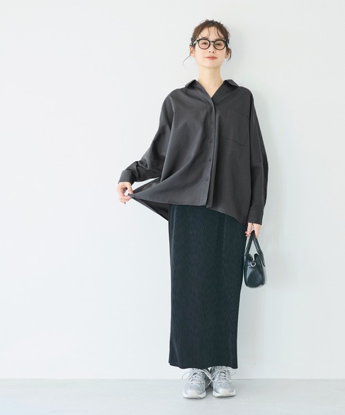 coca（coca）（コカ）の「オックスドルマンシャツ（シャツ/ブラウス・レディース・チャコール/ストライプ/アイボリー/ライトピンク・L/M）」の9枚目の写真