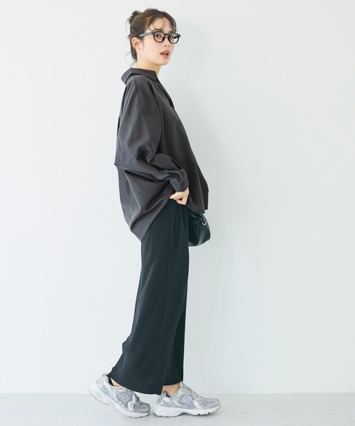 coca（coca）（コカ）の「オックスドルマンシャツ（シャツ/ブラウス・レディース・チャコール/ストライプ/アイボリー/ライトピンク・L/M）」の10枚目の写真