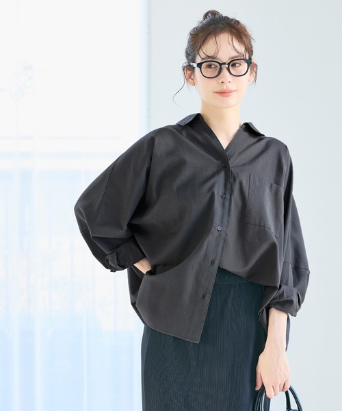 coca（coca）（コカ）の「オックスドルマンシャツ（シャツ/ブラウス・レディース・チャコール/ストライプ/アイボリー/ライトピンク・L/M）」の11枚目の写真