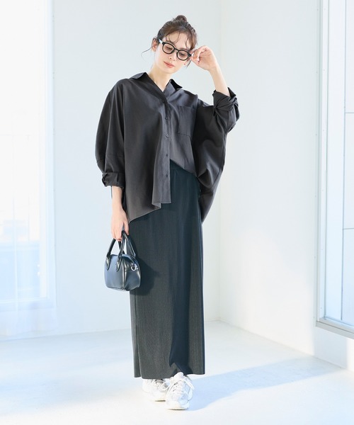 coca（coca）（コカ）の「オックスドルマンシャツ（シャツ/ブラウス・レディース・チャコール/ストライプ/アイボリー/ライトピンク・L/M）」の12枚目の写真