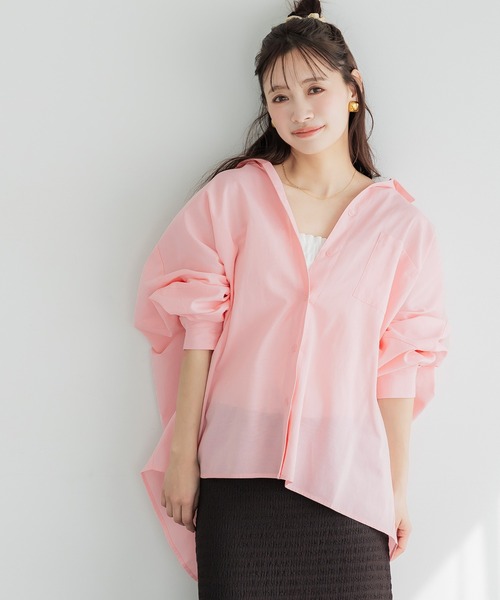 coca（coca）（コカ）の「オックスドルマンシャツ（シャツ/ブラウス・レディース・チャコール/ストライプ/アイボリー/ライトピンク・L/M）」の15枚目の写真