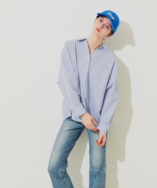 coca（coca）（コカ）の「オックスドルマンシャツ（シャツ/ブラウス・レディース・チャコール/ストライプ/アイボリー/ライトピンク・L/M）」の17枚目の写真