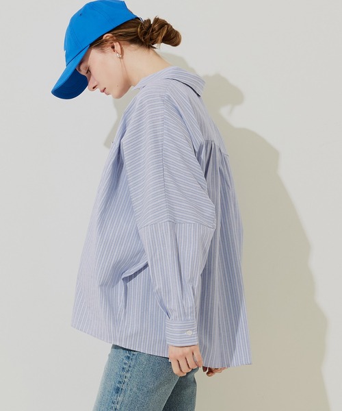 coca（coca）（コカ）の「オックスドルマンシャツ（シャツ/ブラウス・レディース・チャコール/ストライプ/アイボリー/ライトピンク・L/M）」の18枚目の写真