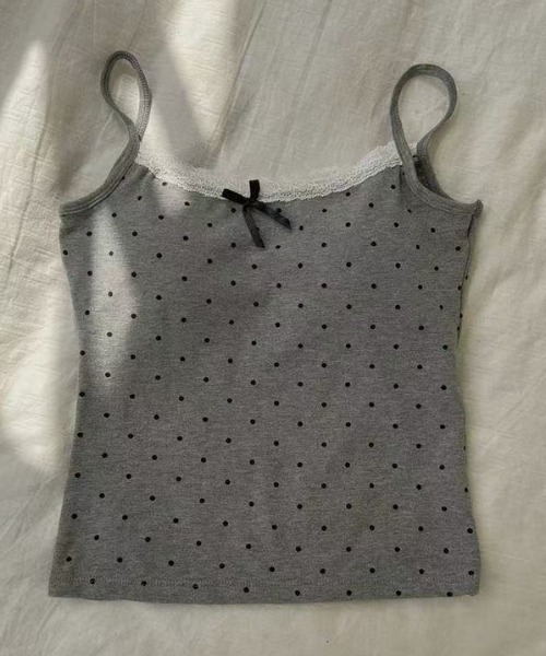 DIAVEL(ディアベル)の「【4color】ドット柄レースキャミ/dot lace camisole(キャミソール・レディース・ホワイト/ベージュ/グレー/ブラック・M)」の15枚目の写真
