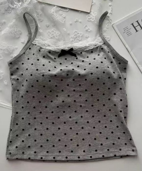 DIAVEL(ディアベル)の「【4color】ドット柄レースキャミ/dot lace camisole(キャミソール・レディース・ホワイト/ベージュ/グレー/ブラック・M)」の13枚目の写真