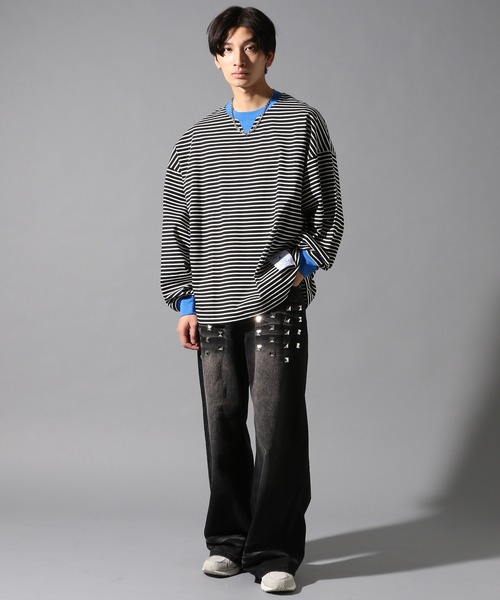 LAND MUSEUM(ランドミュージアム)の「LAND MUSEUM/ロックスタッズデニム(デニムパンツ・メンズ・ブラック/ブルー・LARGE/MEDIUM)」の12枚目の写真