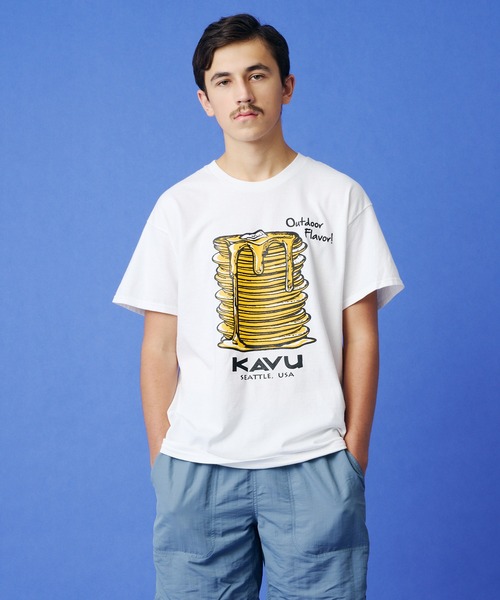 KAVU(カブー)の「KAVU/カブー Pancake Tee/パンケーキ Tシャツ(Tシャツ/カットソー・メンズ・アッシュグレー/ホワイト/パープル・LARGE/MEDIUM)」の1枚目の写真