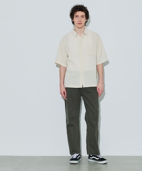 coca(coca)(コカ)の「楊柳半袖シャツ(シャツ/ブラウス・メンズ・ネイビー/アイボリー・M/L/XL)」の3枚目の写真