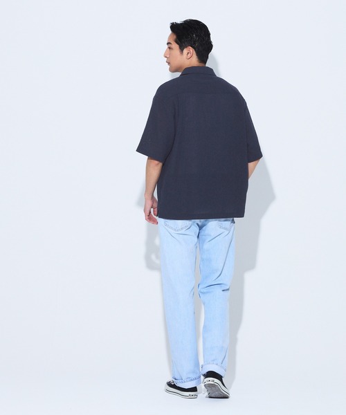 coca(coca)(コカ)の「楊柳半袖シャツ(シャツ/ブラウス・メンズ・ネイビー/アイボリー・M/L/XL)」の9枚目の写真