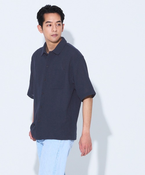 coca(coca)(コカ)の「楊柳半袖シャツ(シャツ/ブラウス・メンズ・ネイビー/アイボリー・M/L/XL)」の10枚目の写真