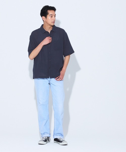 coca(coca)(コカ)の「楊柳半袖シャツ(シャツ/ブラウス・メンズ・ネイビー/アイボリー・M/L/XL)」の11枚目の写真