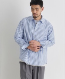 BACK NUMBER（バックナンバー）の「【BACK NUMBER】ブロードストライプ長袖シャツ (レギュラーカラー / きれいめカジュアル / ゆったり / 羽織り / ビジカジ / アメカジ / レイヤード / スタンダード)（シャツ/ブラウス）」