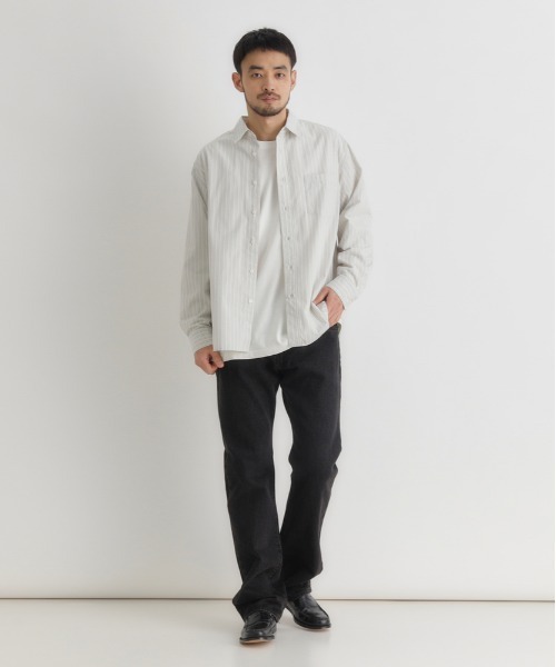 BACK NUMBER（バックナンバー）の「【BACK NUMBER】ブロードストライプ長袖シャツ（シャツ/ブラウス・メンズ・ベージュ/グリーン/ブルー・M/L/XL/S）」の12枚目の写真