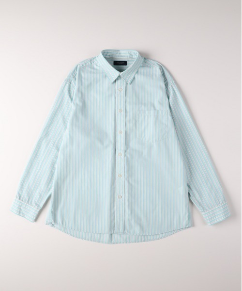 BACK NUMBER（バックナンバー）の「【BACK NUMBER】ブロードストライプ長袖シャツ（シャツ/ブラウス・メンズ・ベージュ/グリーン/ブルー・M/L/XL/S）」の13枚目の写真