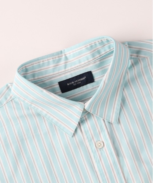 BACK NUMBER（バックナンバー）の「【BACK NUMBER】ブロードストライプ長袖シャツ（シャツ/ブラウス・メンズ・ベージュ/グリーン/ブルー・M/L/XL/S）」の15枚目の写真