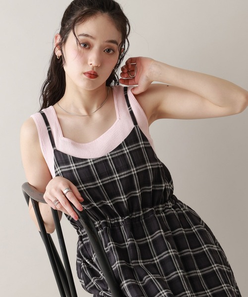 RAGEBLUE（レイジブルー）の「前後2WAY/ニットタンクトップ（タンクトップ・レディース・ピンク/ホワイト/ブラック/ネイビー系/グレー系・FREE）」の5枚目の写真