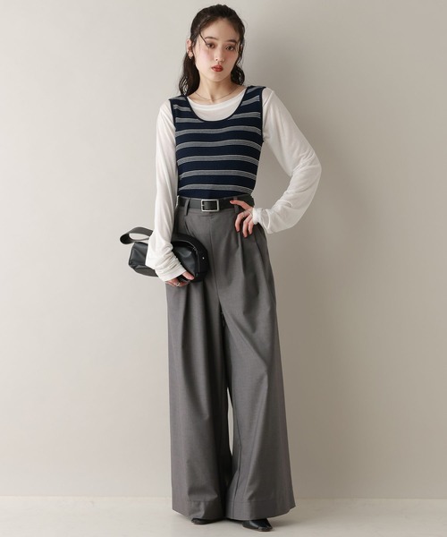 RAGEBLUE（レイジブルー）の「前後2WAY/ニットタンクトップ（タンクトップ・レディース・ピンク/ホワイト/ブラック/ネイビー系/グレー系・FREE）」の8枚目の写真