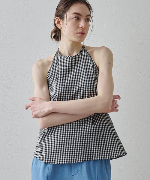 Drawing Numbers（ドローイング ナンバーズ）の「【Drawing Numbers】オーガニックコットンホルターキャミソール（シャツ/ブラウス・レディース・ブラック/ネイビー/ベージュ・38）」の12枚目の写真