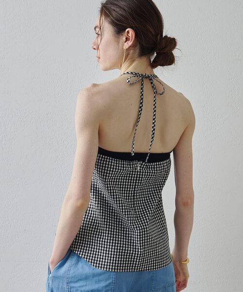 Drawing Numbers（ドローイング ナンバーズ）の「【Drawing Numbers】オーガニックコットンホルターキャミソール（シャツ/ブラウス・レディース・ブラック/ネイビー/ベージュ・38）」の8枚目の写真