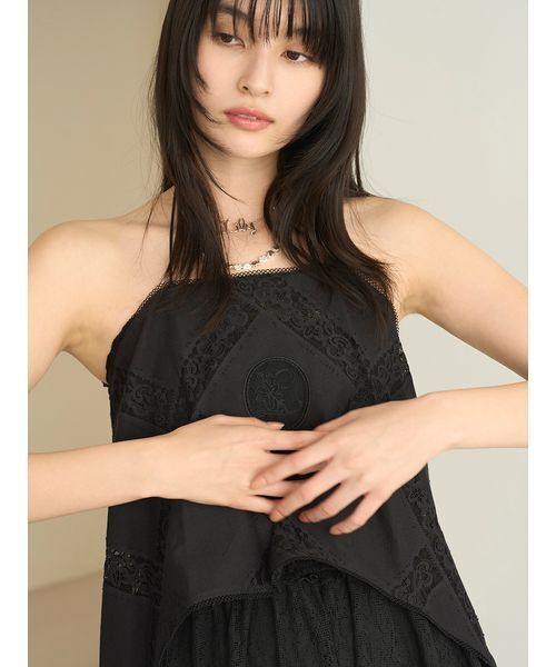LILY BROWN(リリーブラウン)の「コットンレースワンピース(ワンピース・レディース・ブラック/アイボリー/ライム・1/0)」の5枚目の写真
