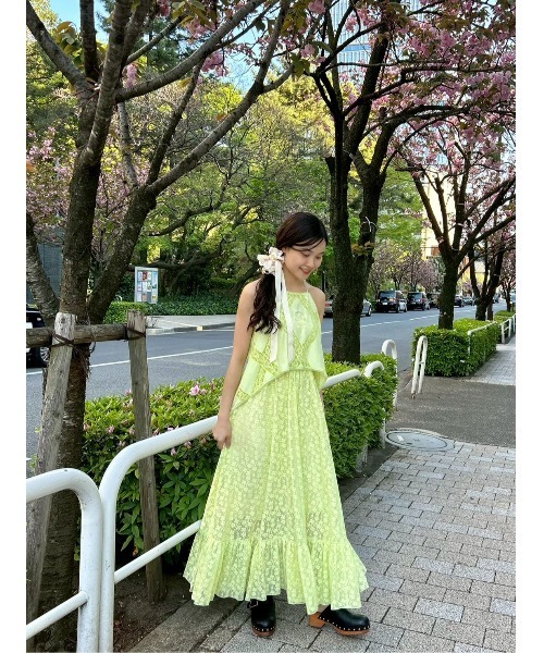 LILY BROWN(リリーブラウン)の「コットンレースワンピース(ワンピース・レディース・ブラック/アイボリー/ライム・1/0)」の22枚目の写真