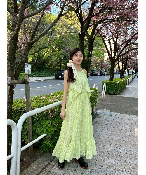 LILY BROWN(リリーブラウン)の「コットンレースワンピース(ワンピース・レディース・ブラック/アイボリー/ライム・1/0)」の21枚目の写真