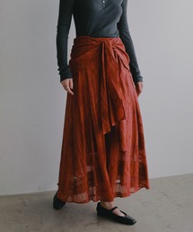 SHEER CHECK FLARE SKIRTS
