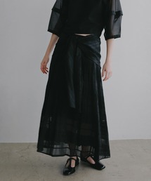 MANOF | SHEER CHECK FLARE SKIRTS(スカート)