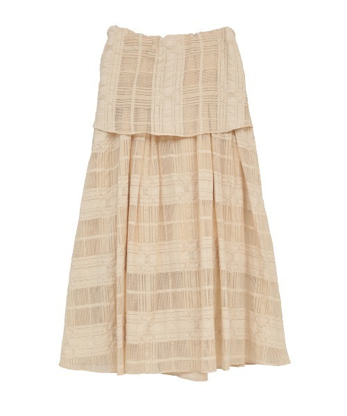 MANOF(マノフ)の「SHEER CHECK FLARE SKIRTS(スカート・レディース・ブラック/レッド/ベージュ・M/S)」の13枚目の写真