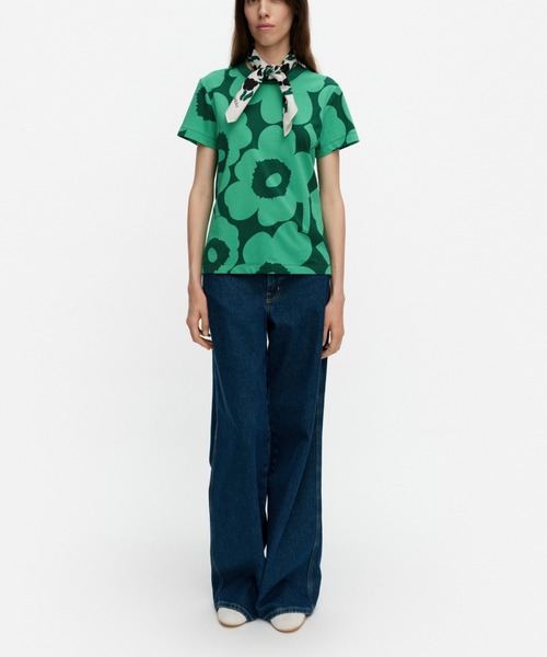 marimekko(マリメッコ)の「Heleys Unikko / T-shirt(Tシャツ/カットソー・レディース・グリーン・X-SMALL/SMALL/LARGE/MEDIUM)」の1枚目の写真