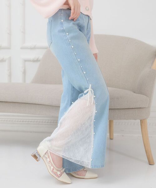 MAJESTIC LEGON（マジェスティックレゴン）の「チュールリボンパンプス（パンプス・レディース・ブラック/アイボリー・X-LARGE/LARGE/MEDIUM/SMALL）」の12枚目の写真