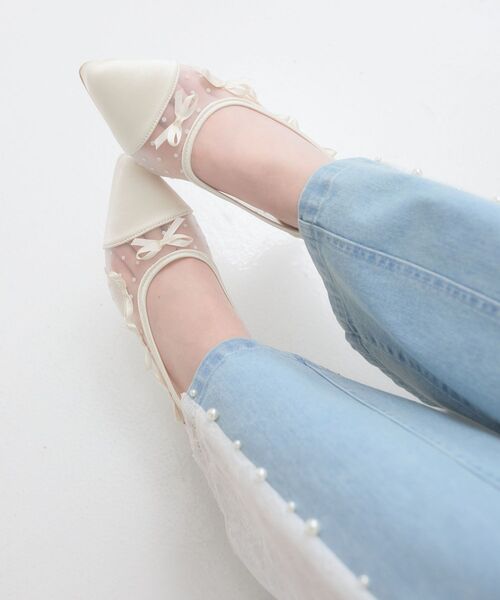 MAJESTIC LEGON（マジェスティックレゴン）の「チュールリボンパンプス（パンプス・レディース・ブラック/アイボリー・X-LARGE/LARGE/MEDIUM/SMALL）」の14枚目の写真