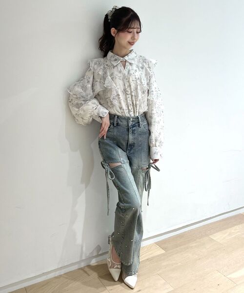 MAJESTIC LEGON（マジェスティックレゴン）の「チュールリボンパンプス（パンプス・レディース・ブラック/アイボリー・X-LARGE/LARGE/MEDIUM/SMALL）」の16枚目の写真