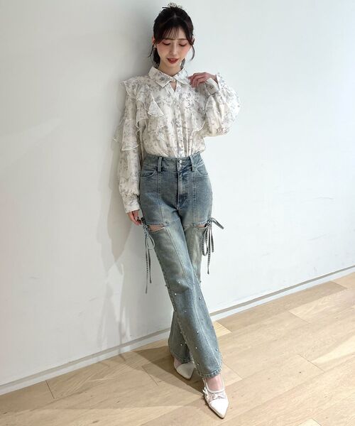 MAJESTIC LEGON（マジェスティックレゴン）の「チュールリボンパンプス（パンプス・レディース・ブラック/アイボリー・X-LARGE/LARGE/MEDIUM/SMALL）」の17枚目の写真