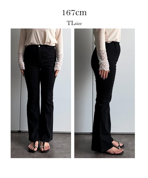 prose verse（プロズヴェール）の「センターラインストレッチツイルフレアパンツ（その他パンツ・レディース・ブラック・MEDIUM/LARGE/TL/TM/PM/PL）」の6枚目の写真