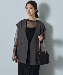 【オケージョン】≪３点セット≫ローズレースペンシルドレス
