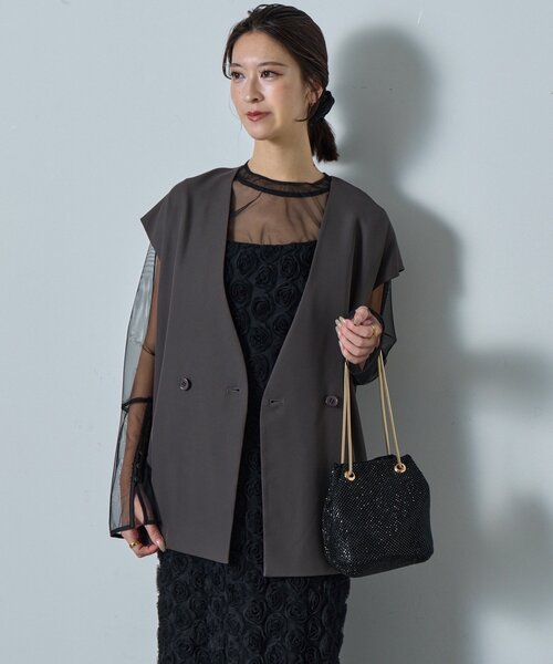 goocy(グーシー)の「【オケージョン】≪3点セット≫ローズレースペンシルドレス(ワンピース・レディース・ブラック/ブラウン・FREE)」の2枚目の写真