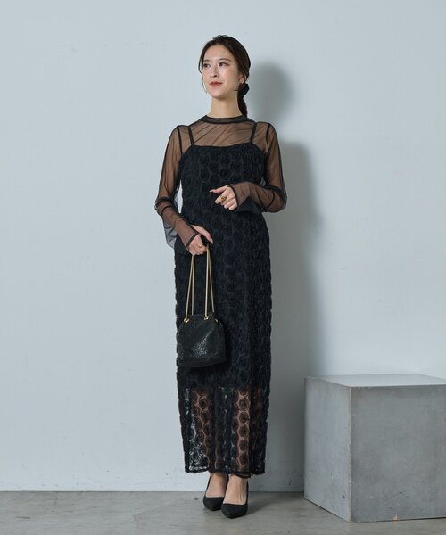 goocy（グーシー）の「【オケージョン】≪３点セット≫ローズレースペンシルドレス（ワンピース・レディース・ブラック・FREE）」の12枚目の写真
