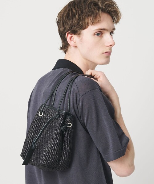 BEAUTY&YOUTH UNITED ARROWS(ビューティーアンドユースユナイテッドアローズ)の「<LA UNIQA>巾着 BAG(ハンドバッグ・メンズ・ブラック/ベージュ・FREE)」の6枚目の写真