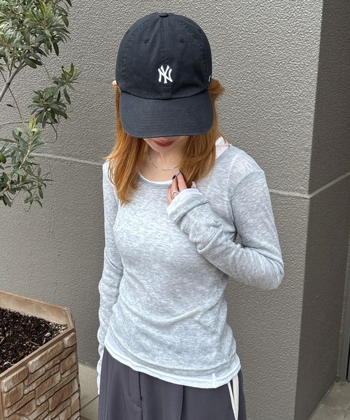 ISOOK(アイスー)の「【ISOOK / アイスー】ロングスリーブシアーロンT / 長袖 クルーネック 丸首 Tシャツ レイヤード トップス 重ね着 タイト インナー ピンク イエロー グレー ホワイト ZOZOTOWN限定(Tシャツ/カットソー・レディース・ホワイト/ライトグレー/ライトピンク/ライトイエロー・FREE)」の5枚目の写真